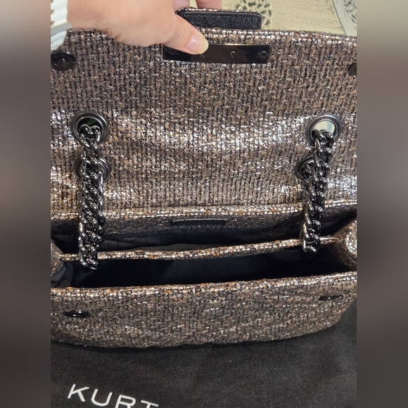 Kurt Geiger Quilted Metallic Tweed Shoulder Bag - Picture 8 of 8